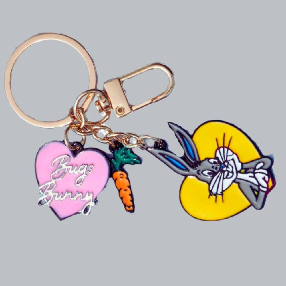 Bugs Bunny With Pink Heart and Carrot - Cute Keychain - Brand New & Sealed